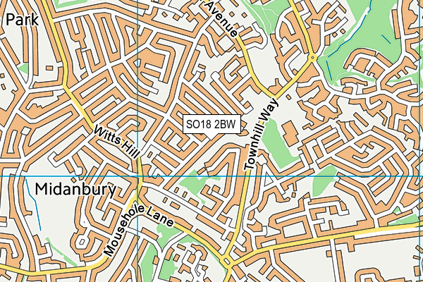 SO18 2BW map - OS VectorMap District (Ordnance Survey)