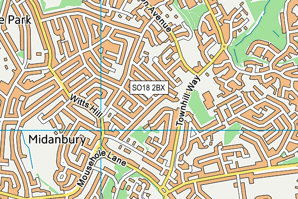 SO18 2BX map - OS VectorMap District (Ordnance Survey)