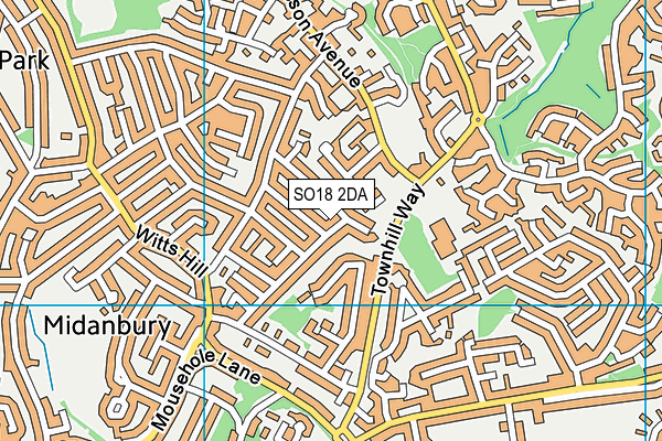 SO18 2DA map - OS VectorMap District (Ordnance Survey)