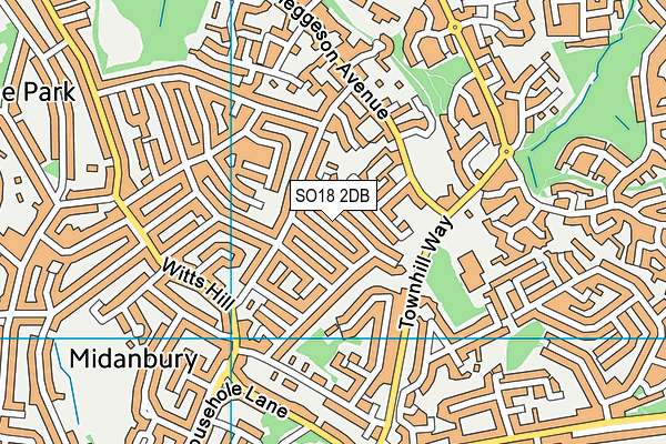 SO18 2DB map - OS VectorMap District (Ordnance Survey)