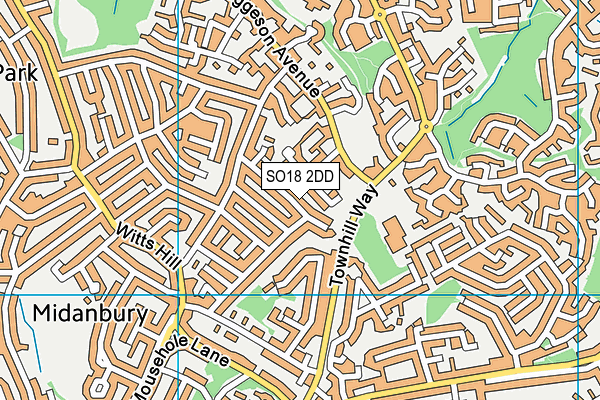 SO18 2DD map - OS VectorMap District (Ordnance Survey)