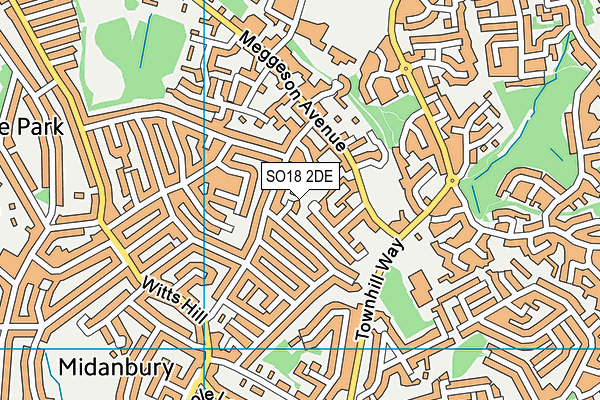 SO18 2DE map - OS VectorMap District (Ordnance Survey)