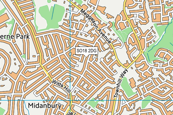 SO18 2DG map - OS VectorMap District (Ordnance Survey)