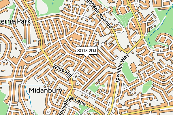 SO18 2DJ map - OS VectorMap District (Ordnance Survey)