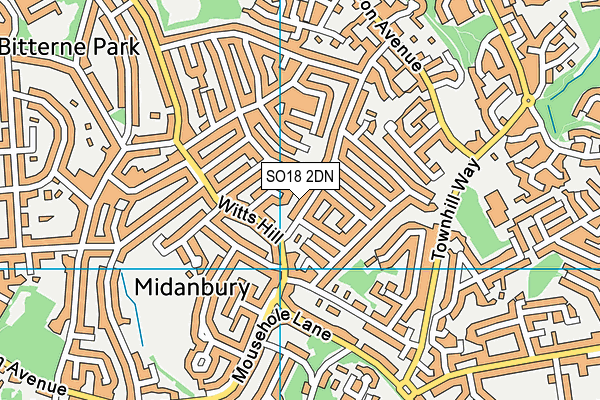 SO18 2DN map - OS VectorMap District (Ordnance Survey)