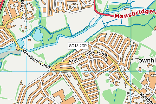 SO18 2DP map - OS VectorMap District (Ordnance Survey)