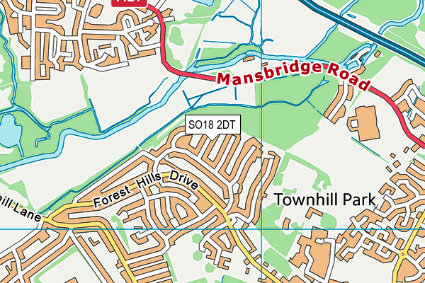 SO18 2DT map - OS VectorMap District (Ordnance Survey)