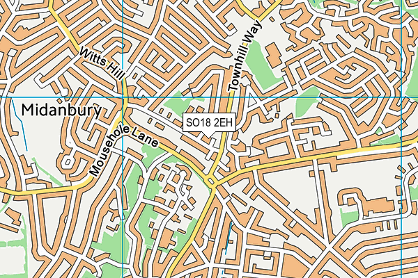 SO18 2EH map - OS VectorMap District (Ordnance Survey)