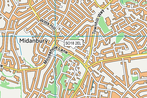 SO18 2EL map - OS VectorMap District (Ordnance Survey)