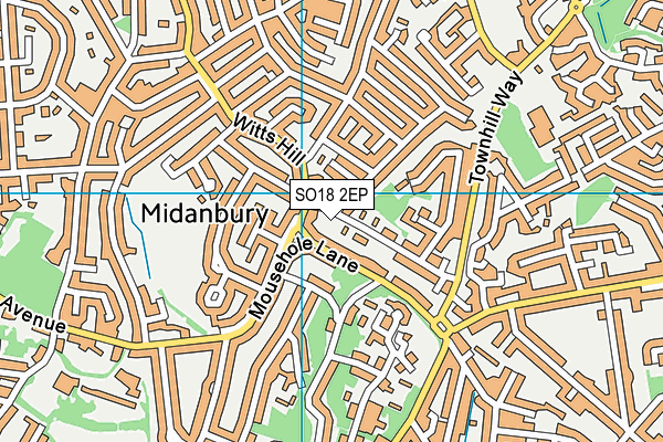 SO18 2EP map - OS VectorMap District (Ordnance Survey)