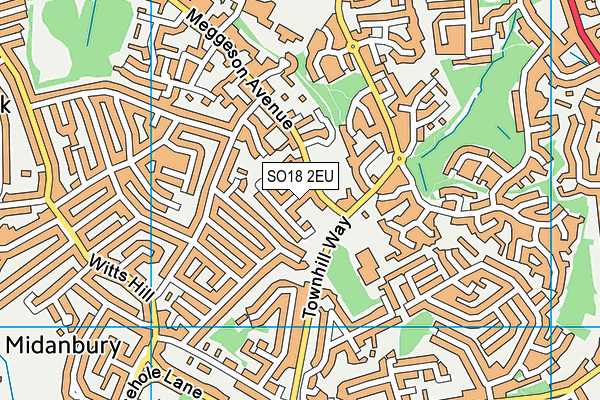 SO18 2EU map - OS VectorMap District (Ordnance Survey)