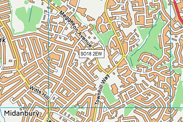 SO18 2EW map - OS VectorMap District (Ordnance Survey)