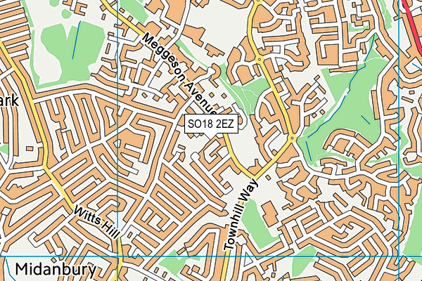 SO18 2EZ map - OS VectorMap District (Ordnance Survey)