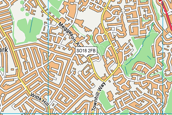 SO18 2FB map - OS VectorMap District (Ordnance Survey)