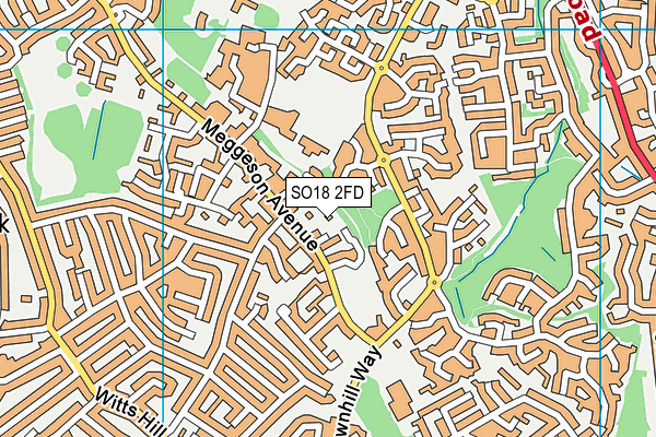 SO18 2FD map - OS VectorMap District (Ordnance Survey)