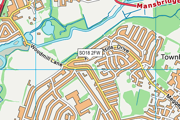 SO18 2FW map - OS VectorMap District (Ordnance Survey)