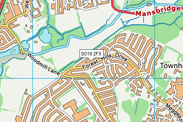 SO18 2FX map - OS VectorMap District (Ordnance Survey)