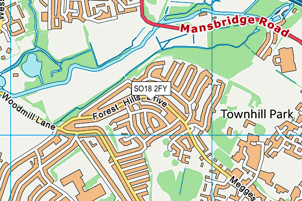 SO18 2FY map - OS VectorMap District (Ordnance Survey)