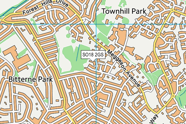 SO18 2GS map - OS VectorMap District (Ordnance Survey)