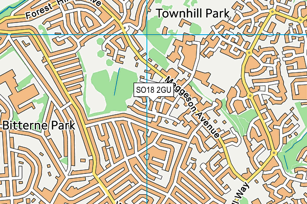 SO18 2GU map - OS VectorMap District (Ordnance Survey)