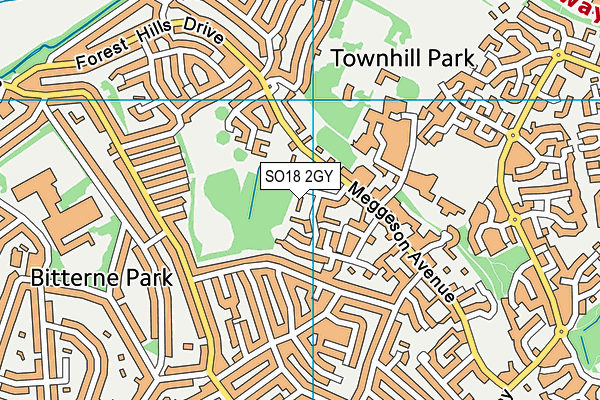 SO18 2GY map - OS VectorMap District (Ordnance Survey)