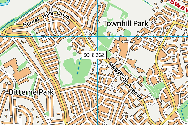 SO18 2GZ map - OS VectorMap District (Ordnance Survey)