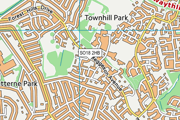 SO18 2HB map - OS VectorMap District (Ordnance Survey)