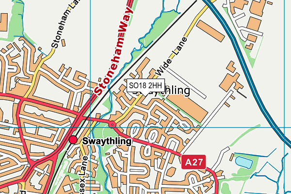 SO18 2HH map - OS VectorMap District (Ordnance Survey)