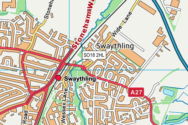 SO18 2HL map - OS VectorMap District (Ordnance Survey)