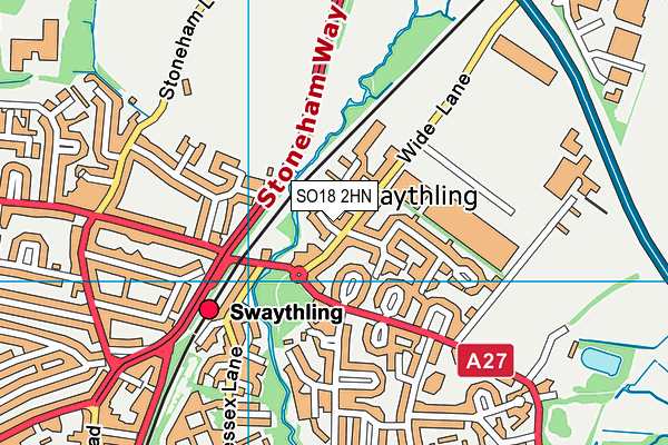 SO18 2HN map - OS VectorMap District (Ordnance Survey)