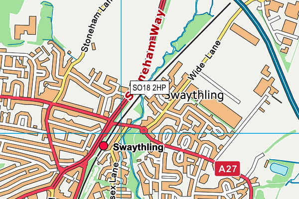 SO18 2HP map - OS VectorMap District (Ordnance Survey)