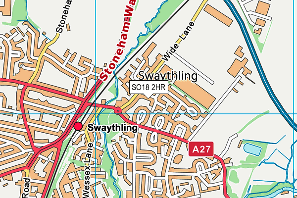 SO18 2HR map - OS VectorMap District (Ordnance Survey)