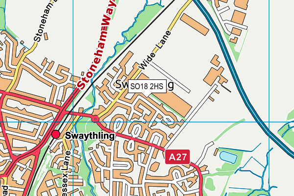 SO18 2HS map - OS VectorMap District (Ordnance Survey)