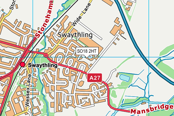 SO18 2HT map - OS VectorMap District (Ordnance Survey)