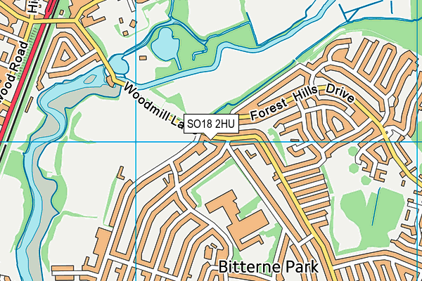 SO18 2HU map - OS VectorMap District (Ordnance Survey)