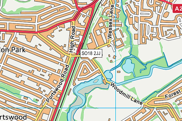 SO18 2JJ map - OS VectorMap District (Ordnance Survey)