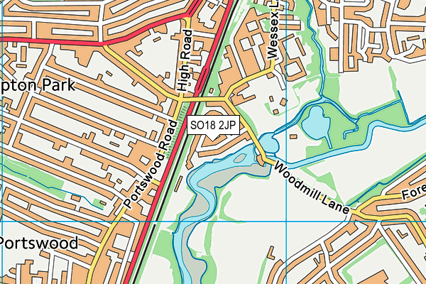 SO18 2JP map - OS VectorMap District (Ordnance Survey)