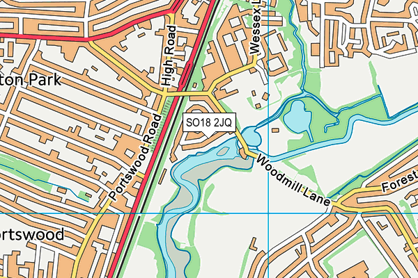 SO18 2JQ map - OS VectorMap District (Ordnance Survey)