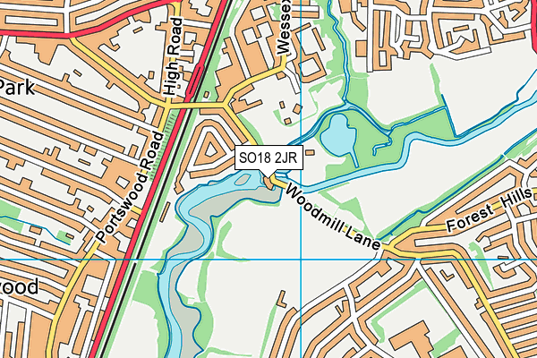 SO18 2JR map - OS VectorMap District (Ordnance Survey)