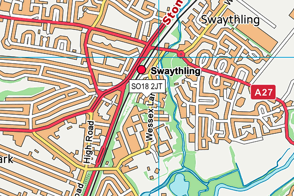 SO18 2JT map - OS VectorMap District (Ordnance Survey)