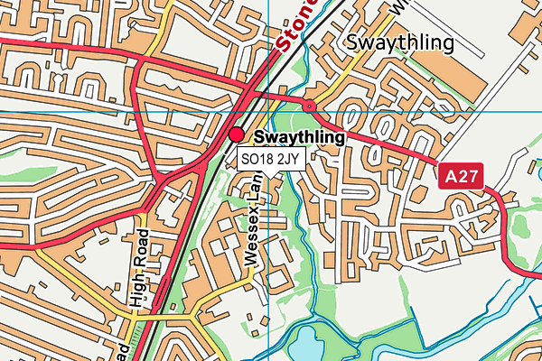 SO18 2JY map - OS VectorMap District (Ordnance Survey)