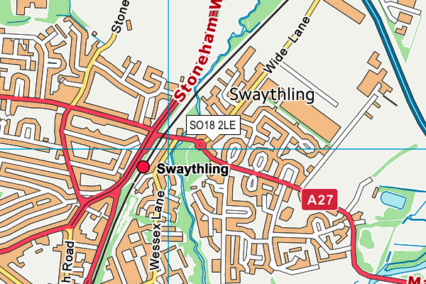 SO18 2LE map - OS VectorMap District (Ordnance Survey)