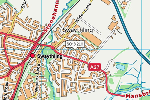 SO18 2LH map - OS VectorMap District (Ordnance Survey)