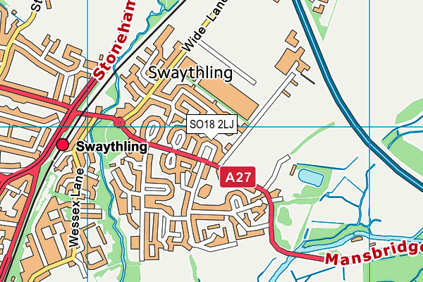 SO18 2LJ map - OS VectorMap District (Ordnance Survey)