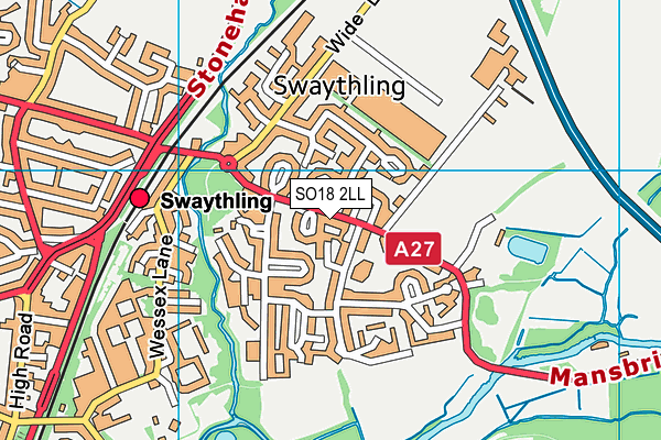 SO18 2LL map - OS VectorMap District (Ordnance Survey)