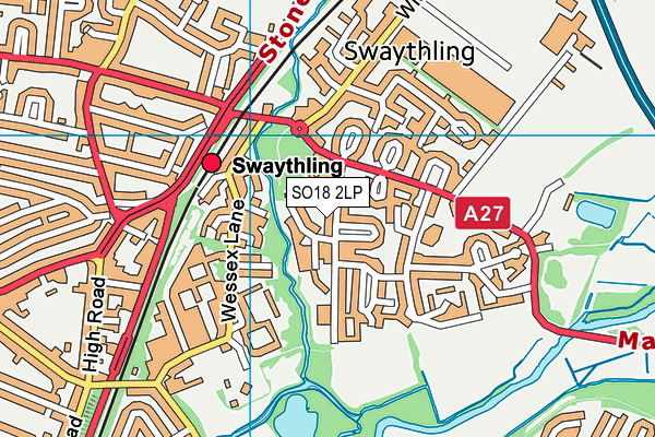 SO18 2LP map - OS VectorMap District (Ordnance Survey)