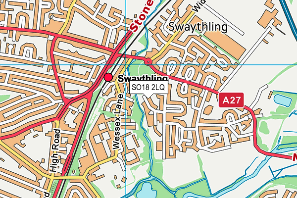 SO18 2LQ map - OS VectorMap District (Ordnance Survey)