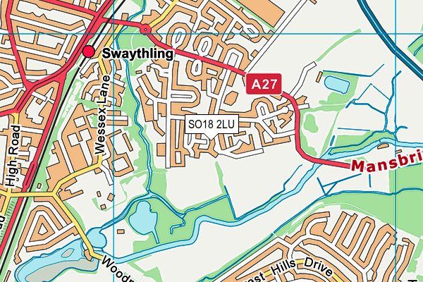 SO18 2LU map - OS VectorMap District (Ordnance Survey)