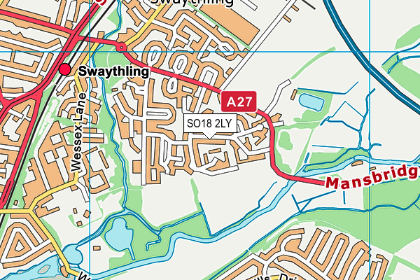 SO18 2LY map - OS VectorMap District (Ordnance Survey)