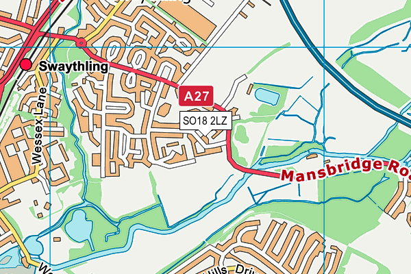 SO18 2LZ map - OS VectorMap District (Ordnance Survey)